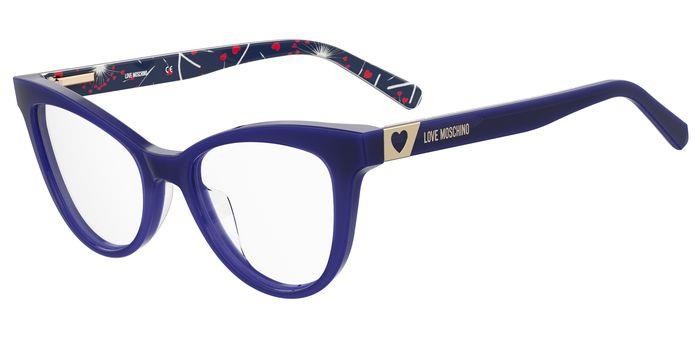 Eyeglasses Moschino Love MOL576 104528 (PJP) color blue shape cat eye 