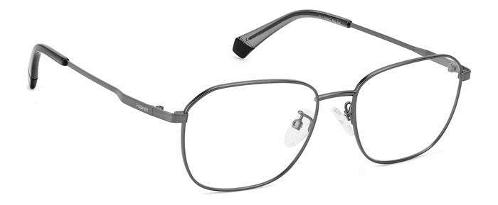 Eyeglasses Polaroid PLD D454/G 105801 (R80) color matte dark ruthenium shape rectangle 