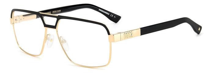 Occhiali da vista Dsquared D2 0034 105937 (2M2) colore black gold forma rettangolare 