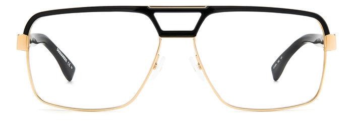 Occhiali da vista Dsquared D2 0034 105937 (2M2) colore black gold forma rettangolare 