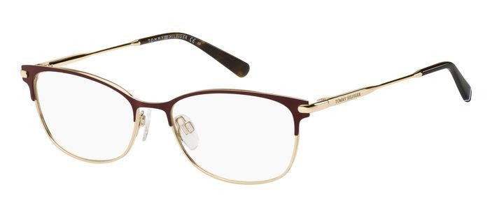Eyeglasses Tommy Hilfiger TH 1958 106460 (E28) color opaco bordeaux oro shape rectangle 