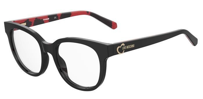 Brillen Moschino Love MOL599 106527 (UYY) farbe black pattern red form rund 