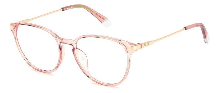 Eyeglasses Polaroid PLD D489/G 106896 (35J) color pink shape pantos 