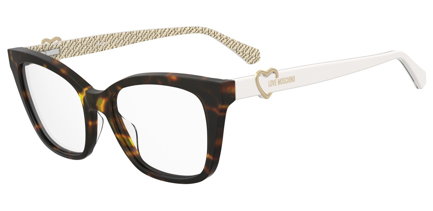 Occhiali da vista Moschino Love Mol621 107118 9VO colore havana pattern white forma rettangolare 