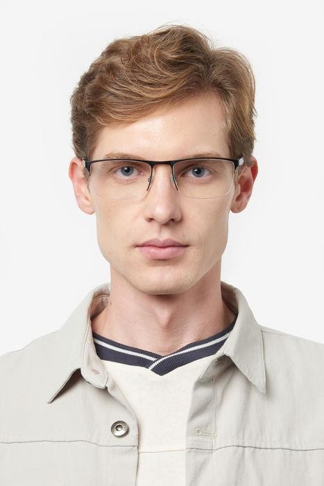 Eyeglasses Hugo Boss BOSS 1487 107144 (0AN) color matte palladium red shape square 