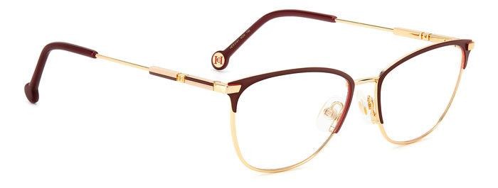 Eyeglasses Carolina Herrera Her 0161 107311 (NOA) color gold burgundy shape cat eye 
