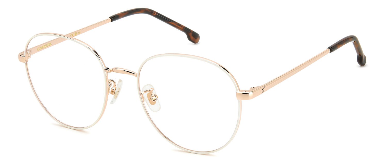 Brillen Carrera 3012 107353 (R1A) farbe white copper gold form pantos 