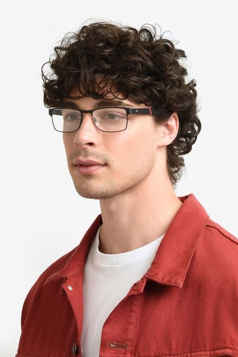 Occhiali da vista Tommy Hilfiger Th 2041 107528 (TI7) colore matte black ruthenium forma rettangolare 