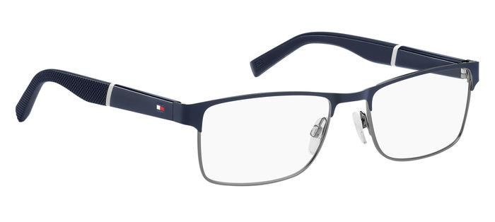 Occhiali da vista Tommy Hilfiger Th 2041 107528 (YOB) colore blue dark ruthenium forma rettangolare 