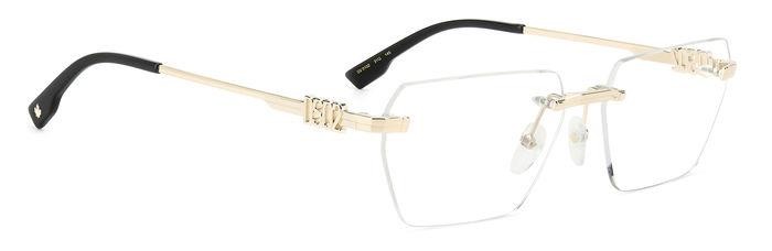Occhiali da vista Dsquared2 D2 0102 107888 (3YG) colore light gold forma geometrico 