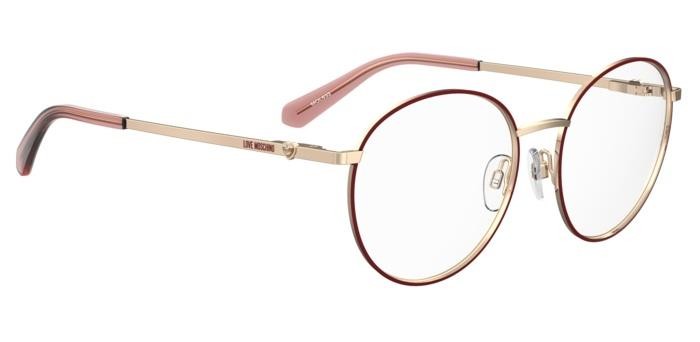 Brillen Moschino Love Mol633 108035 (6K3) farbe burgundy gold form pantos 