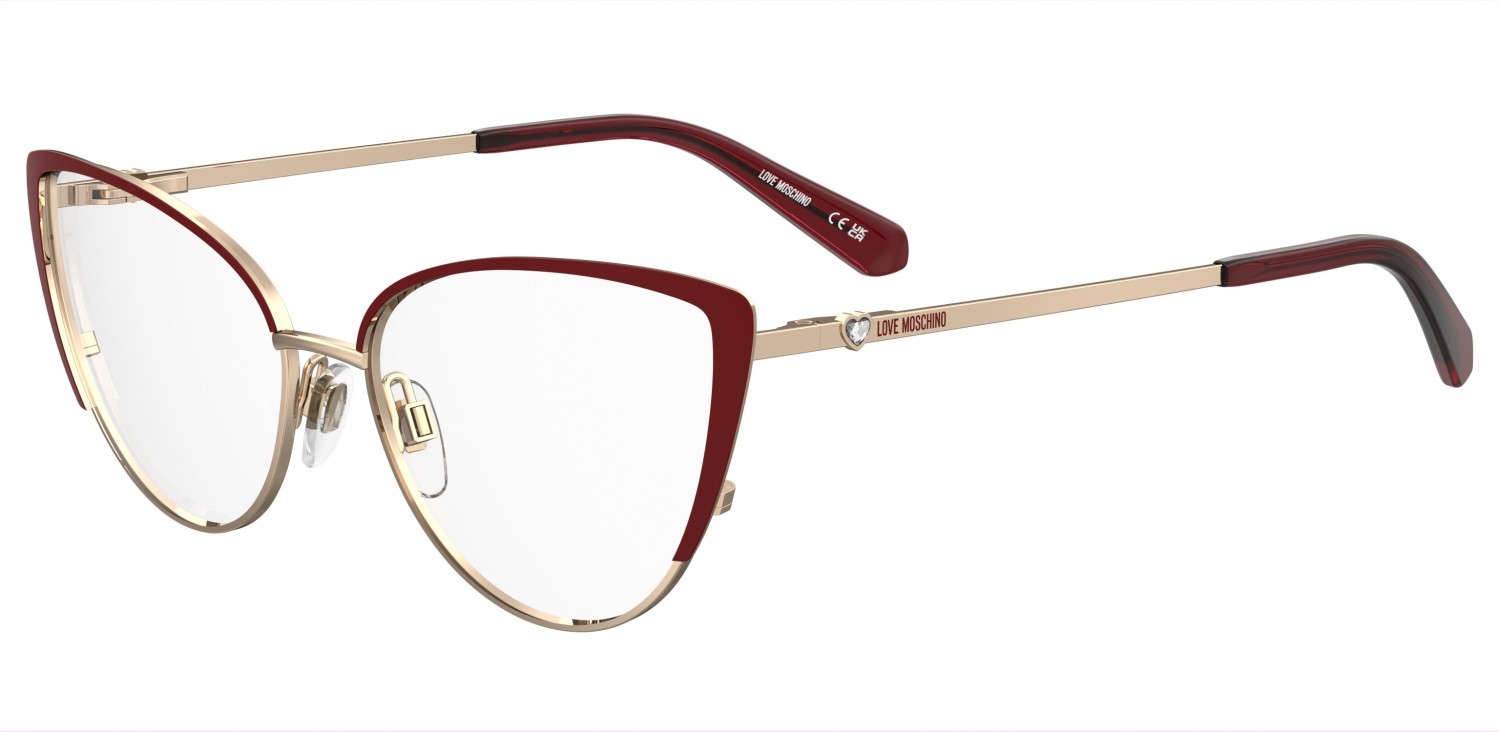 Occhiali da vista Moschino Love Mol641 108046 6K3 colore burgundy gold forma cat eye 