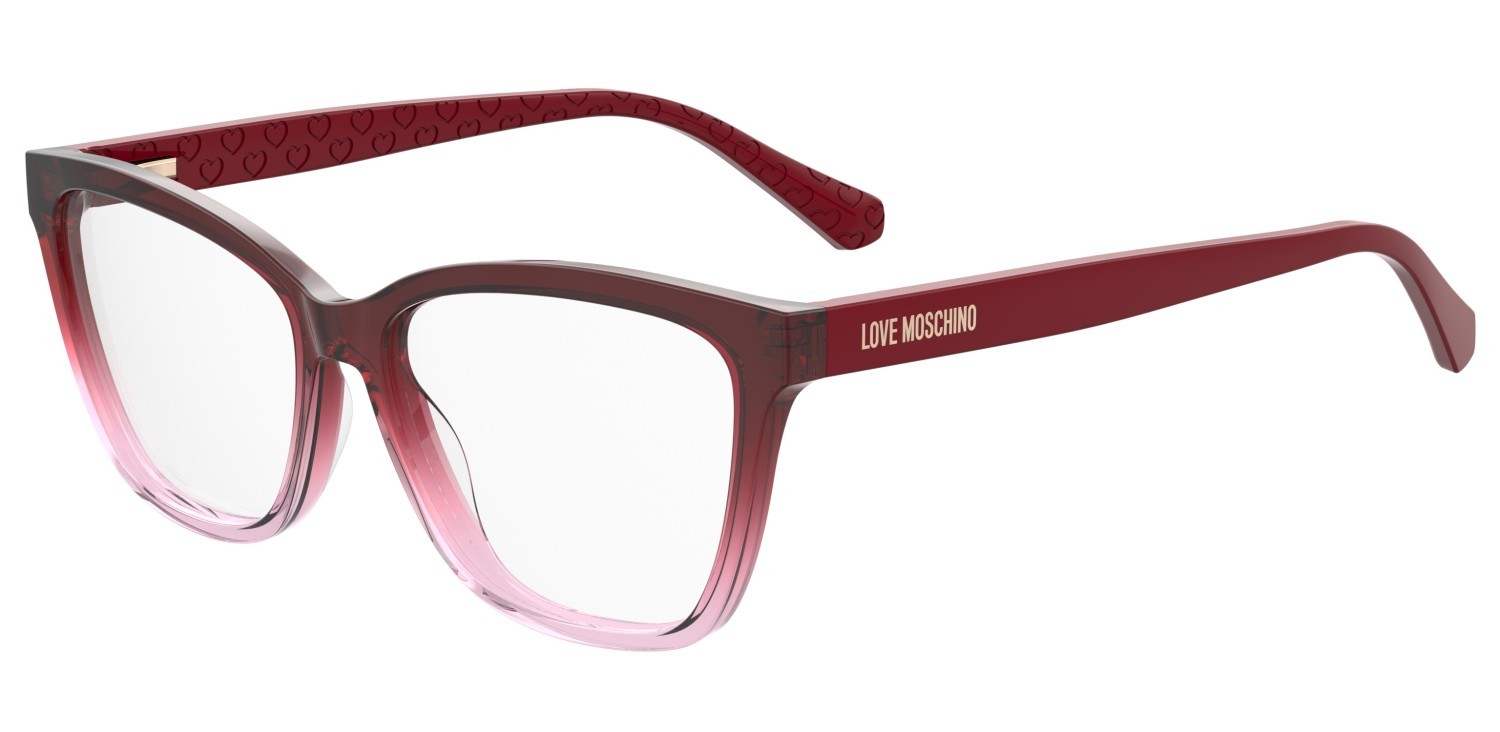 Eyeglasses Moschino Love Mol645 108055 2OO color shaded red shape rectangle 