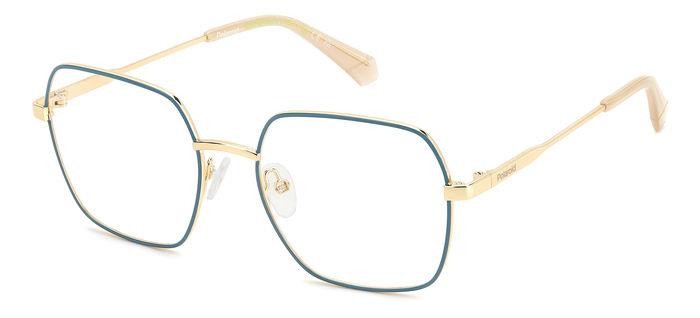 Eyeglasses Polaroid Pld D530 108080 (OGA) color gold teal shape geometric 