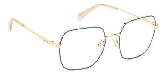 Eyeglasses Polaroid Pld D530 108080 (OGA) color gold teal shape geometric 