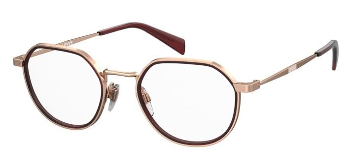 Brillen Levi's Lv 1069 108082 (YK9) farbe burgundy copper gold form pantos 