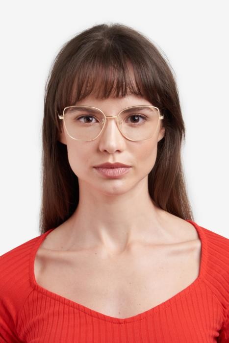 Brillen Polaroid Pld D521/G 108137 (J5G) farbe gold form cat-eye 