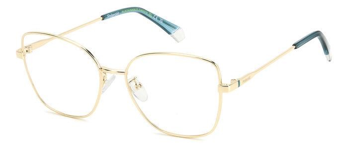 Eyeglasses Polaroid Pld D521/G 108137 (LKS) color gold blue shape cat eye 