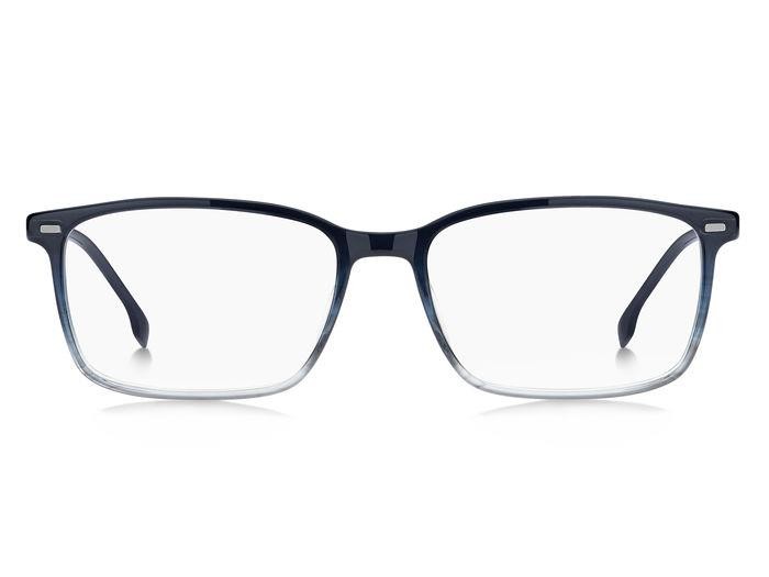 Eyeglasses Hugo Boss 1643 108195 (QEU) color blue horn ruthenium shape rectangle 