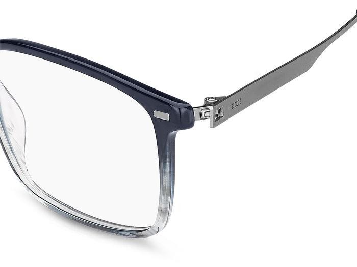 Eyeglasses Hugo Boss 1643 108195 (QEU) color blue horn ruthenium shape rectangle 