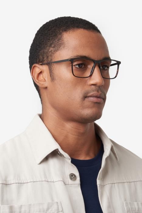Eyeglasses Hugo Boss 1642 108196 (2OS) color havana matte black shape rectangle 