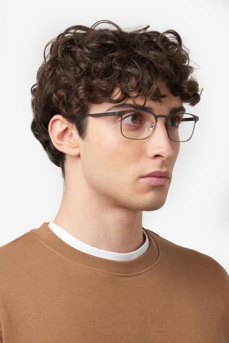 Eyeglasses Hugo Boss 1644 108198 (EAN) color matte green ruthenium shape rectangle 