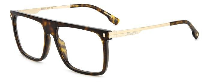 Occhiali da vista Dsquared2 D2 0122 108260 (086) colore havana forma rettangolare 