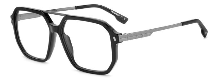 Occhiali da vista Dsquared2 D2 0123 108261 (ANS) colore black dark ruthenium forma navigator 