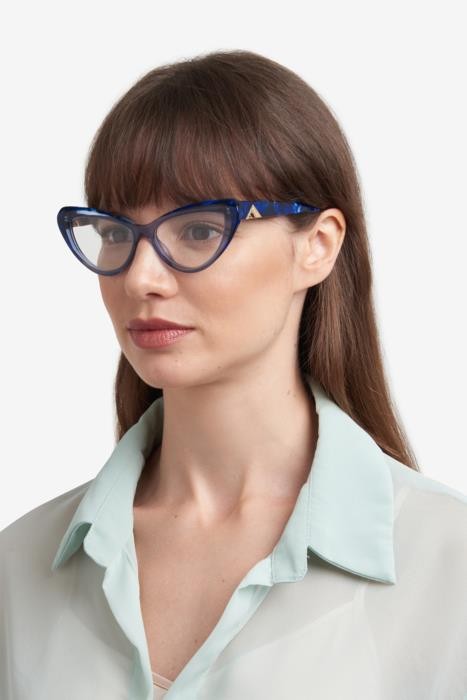 Occhiali da vista Missoni Mis 0172 108301 (468) colore blue pearled blue forma cat eye 