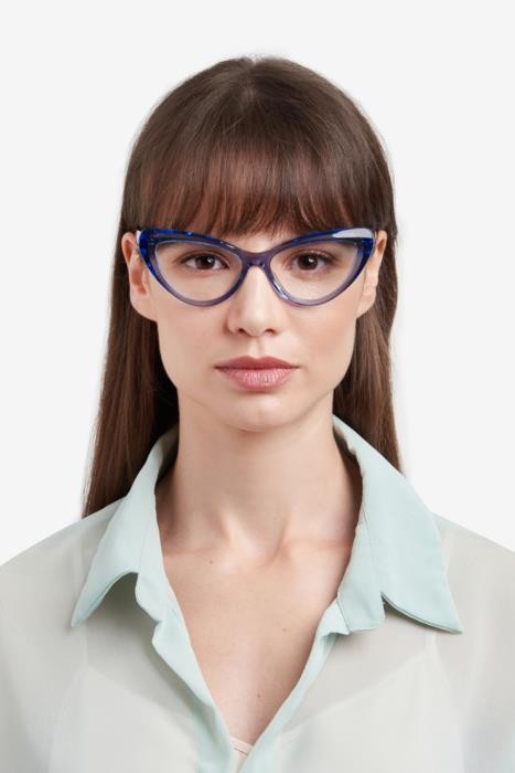 Occhiali da vista Missoni Mis 0172 108301 (468) colore blue pearled blue forma cat eye 