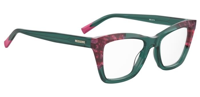 Occhiali da vista Missoni Mis 0174 108303 (MYA) colore green pink havana forma cat eye 