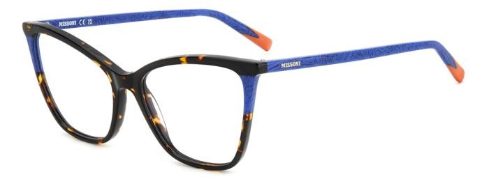 Occhiali da vista Missoni Mis 0177 108304 (1BJ) colore havana blue marble forma cat eye 