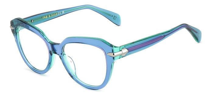 Brillen Rag & Bone Rnb3073 108351 (WOI) farbe blue violet form cat-eye 