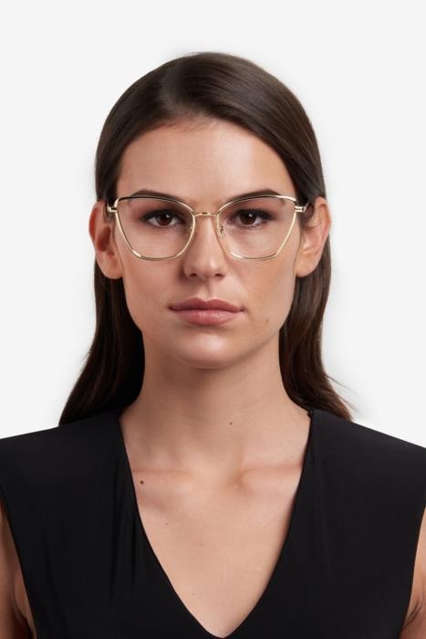 Brillen Carrera 3039 108362 (3YG) farbe light gold form cat-eye 