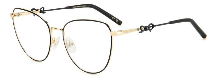 Occhiali da vista Carolina Herrera Her 0220 108379 (2M2) colore black gold forma cat eye 