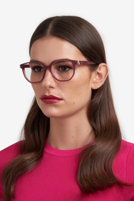 Brillen Carolina Herrera Her 0241 108380 (82U) farbe burgundy red havana form quadratisch 