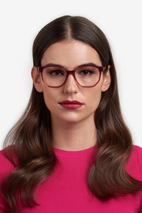 Brillen Carolina Herrera Her 0241 108380 (82U) farbe burgundy red havana form quadratisch 
