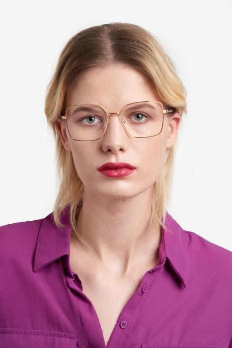 Brillen Carolina Herrera Her 0248 108383 (BSU) farbe violet gold form quadratisch 