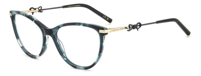 Occhiali da vista Carolina Herrera Her 0219 108386 (GC1) colore green marble gold forma cat eye 