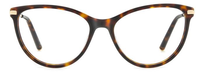Eyeglasses Carolina Herrera Her 0219 108386 (LVL) color brown havana gold shape cat eye 