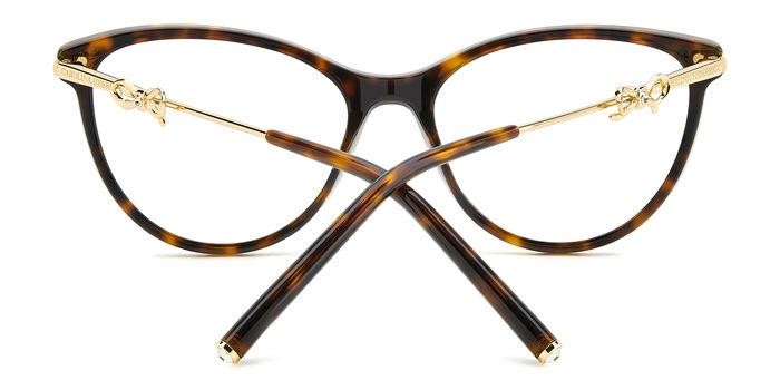 Eyeglasses Carolina Herrera Her 0219 108386 (LVL) color brown havana gold shape cat eye 