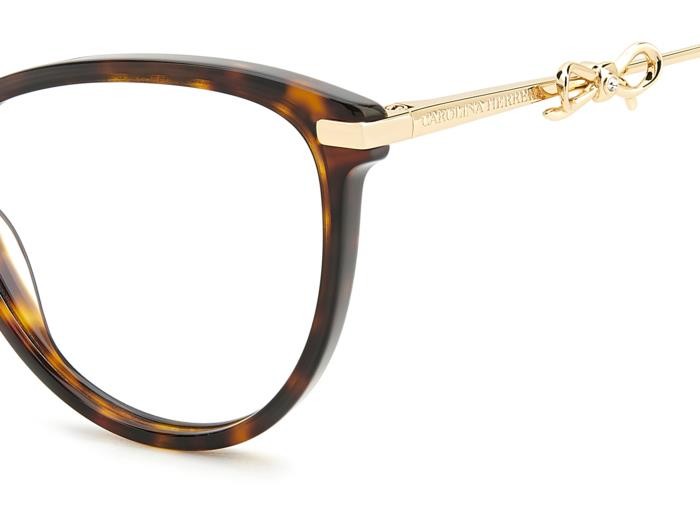 Eyeglasses Carolina Herrera Her 0219 108386 (LVL) color brown havana gold shape cat eye 