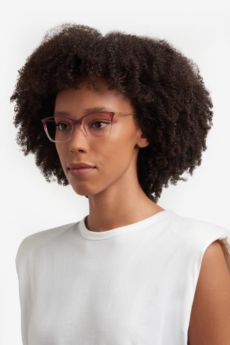 Eyeglasses Hugo Hg 1294 108412 (0T5) color burgundy pink shape cat eye 