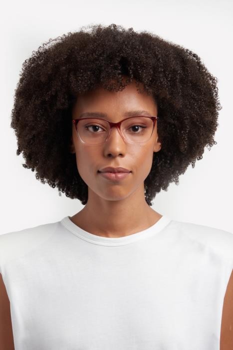 Eyeglasses Hugo Hg 1294 108412 (0T5) color burgundy pink shape cat eye 