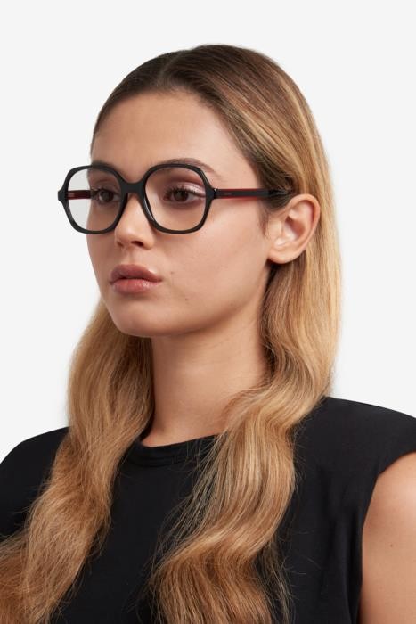 Eyeglasses Hugo Hg 1302 108414 (OIT) color black red shape geometric 