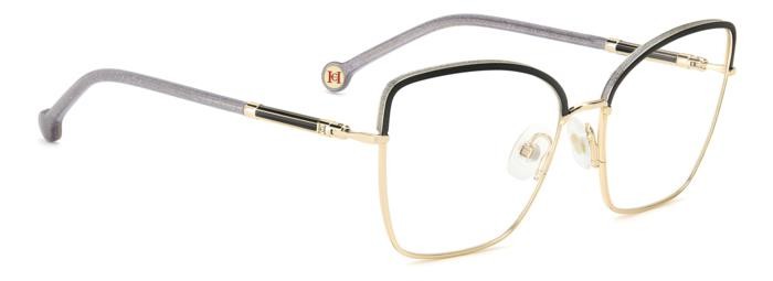 Occhiali da vista Carolina Herrera Her 0234 108426 (AE2) colore black gold glitter forma farfalla 