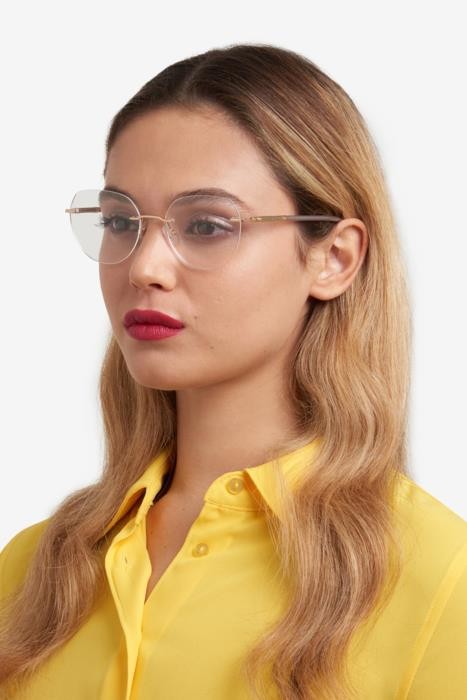 Occhiali da vista Carolina Herrera Her 0235 108427 (LYW) colore gold glitter black forma cat eye 