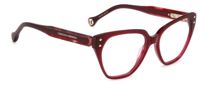 Occhiali da vista Carolina Herrera Her 0223 108453 (82U) colore burgundy red havana forma geometrico 