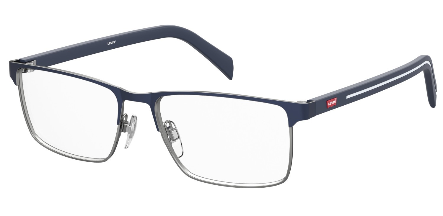 Brillen Levi's Lv 5071 108645 KU0 farbe matte blue ruthenium form rechteckig 