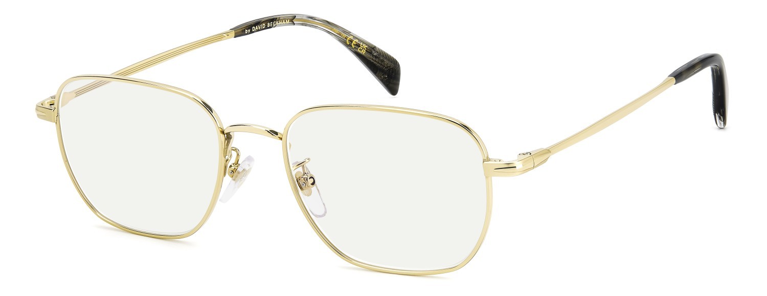 Eyeglasses David Beckham Db 1168/F 108652 J5G color gold shape rectangle lenses blue mirror